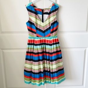 Anthro Tracy Reese Boardwalk Striped Sleeveless Silk Blend Dress